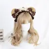 Diadema de orejas de oso lolita estilo japonés accesorio para el cabello elemento Marrón linda chica encaje lolita KC