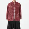 Otoño/Invierno 2026 Jacquard con Patrón de Ola de Chenilla Cuello Alto Traje Tang Nuevo Estilo Chino Botones Holgado Talla Grande Chaqueta para Hombre