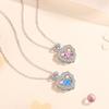 Original batendo coração colar feminino moda comutador rosa zircão clavícula cadeia luz de luxo design sentido em forma de coração colar jóias