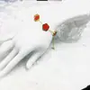 Venda Quente Transfronteiriça 15 Flores de Cinco Folhas Grandes Pulseira Colar Brincos Aço Inoxidável 18K Flor de Cinco Folhas Fritillaria Lado Único Joias