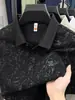Camiseta de manga corta para hombre en transmisión en vivo, camisa tipo polo de algodón transpirable impresa, estilo business casual para hombres jóvenes y de mediana edad