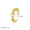 Anillo Abierto de Cadena Full Diamond de Alto Nivel y Sentido de Lujo Ligero para Mujer, Chapado en Cobre 18k, Elegante, Moda, Estilo Frío Ins, Anillo para Dedo