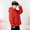 Jaqueta infantil para atividades ao ar livre outono e inverno roupa pai e filho nova roupa infantil meninos meninas roupas alunos do ensino fundamental jaqueta com forro de fleece crianças mais velhas