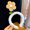 Flor de Caterpillar Linda Diadema de Dibujos Animados Hojas de Molino de Viento Brotes de Frijol Verde Flor Diadema Divertida Tarjeta para el Cabello Adorno para la Cabeza Femenino