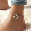 Venta Caliente Transfronteriza Europea y Americana de Verano para Playa Estrella de Mar Campana Tobillera Sencilla y Versátil para Mujer Accesorios para el Pie de Doble Capa Personalizados