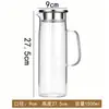 Jarra de vidro para água fria com tampa de bambu, resistente ao calor, com filtro embutido, adequada para uso doméstico, sala de estar, chá de frutas e bebidas