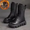 Botas Martin de Invierno 2023 Nuevas Suela Gruesa Transfronterizas Cálidas para Mujer Botas de Algodón con Cordones Moda Casual Versátiles para Mujer