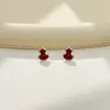 Pendientes Retro de Estilo Chino Nuevo de Diseño de Nicho con Mini Zirconia en Forma de Calabaza, Elegantes y Simples, Versátiles, Pendientes de Alta Gama y Exquisitos