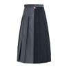 Falda plisada nueva de primavera y otoño para mujer TB, falda larga, tres colores, falda de longitud media, corta por delante y larga por detrás, aspecto estilizado, falda plisada alta