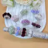 Cuentas de flor de rosa con gradiente multicolor transfronterizo, diamantes, con agujero pasante, accesorios para bolígrafo de cuentas DIY, cadena para teléfono móvil, llavero, cadena para bolso