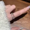 Anillo de Flor de Jade de Espuma de Agua al por Mayor del Fabricante, Incrustado de Plata S925, Nuevo Estilo Chino, Anillo de Flor de Jade de Espuma de Agua de Moda Estilo Old Money para Mujer