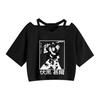 Camiseta con estampado de dibujos animados de Spell Battle Jujutsu Kaisen, informal, de verano, popular, de manga corta para mujer