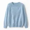 Novedades para Otoño/Invierno 26: Suéter básico de polar con cuello redondo, jersey de polar de cachemira de seda de mora, suéter de lana de corte holgado