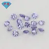 Huagang Gems 9A Ocho Corazones Ocho Flechas Circonita Azul Piedra Suelta Venta al por Mayor Wuzhou Zirconia Cúbica Artificial Color Claro Piedra Redonda