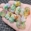 Jade esmeralda amarillo Fei jade colgante Violeta verde flor flotante agujero delantero y trasero pulsera de jade colgante de collar colgante de jade