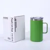 Caneca com Alça Transfronteiriça 24oz Aço Inoxidável 304 Camada Dupla Aspersão a Vácuo Plástico Caneca Criativa Xícara de Café Americana