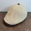 Gorra de estilo Yuppie Gentleman con diseño de retazos retro británico, Gorra de béisbol unisex con textura de algodón y lino que realza la forma de la cabeza