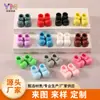 Acessórios de resina em formato de mini sapato com laço colorido, sapatos de boneca, pingentes para capa de celular com cola cremosa DIY, materiais decorativos