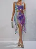 Vestido Sexy e Elegante para Boate Feminino com Lantejoulas Coloridas e Costas Abertas 22847 - Mais Vendido Transfronteiriço Europeu e Americano da Amazon 2026