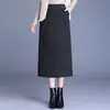 Falda midi casual de lana de pierna recta, nueva colección otoño/invierno 2026, de cintura alta, adelgazante y que favorece la figura, adecuada para ropa de trabajo