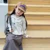 Sudadera con capucha casual corta y elegante Aimo Beibei para niñas, diseño de retazos en contraste de color, estilo coreano