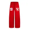 Calça Moletom Casual com Estampa de Letras Retro Americana para Homens e Mulheres, Novo Estilo Primavera 2026, Calça Esportiva Casual Solta Estilo Preguiçoso