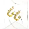 Pendientes de mariposa huecos simples de personalidad estilo coreano ins para mujer, lujo ligero, temperamento Joker, acero de titanio, pendientes de oro de 18k, venta al por mayor