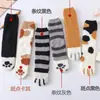 Calcetines de Peluche para Mujer, Felpa de Coral, Calcetines Gruesos Cálidos de Invierno y Otoño Hasta la Rodilla, Calcetines para el Hogar, Diseño Lindo de Pata de Gato, Calcetines Versátiles para el Hogar para Mujer