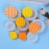 Dobra de cozimento de waffle redondo Açúcar Chocolate Mousse Bolo de silicone molde caseiro caseiro DIY Aromaterapia pitada