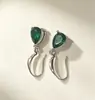 Pendientes de Zirconia para Mujer con Forma de Lágrima Color Azul Zafiro, Bestseller de Venta Caliente Transfronterizo Aliexpress Wish, Ganchos para Orejas, Joyería al por Mayor
