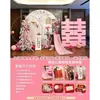 Decoración de Escena de Compromiso Rosa Nicho 2025 Estilo Chino Chu Ge Banquete Juego Completo Pared de Fondo Tablero KT