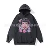 Moletom com Capuz Street Estilo Americano Vintage Estampado Distintivo Masculino e Feminino Primavera e Outono Novo Design Desgastado Lavado Suéter