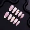 Uñas de Manicura, Uñas Portátiles, Clásico Almendra Largo Más Vendido Transfronterizo Comercio Exterior Manicura Francesa Flores Patrón de Serpiente Uñas Postizas
