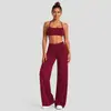 Conjunto de yoga transfronteiriço com costas bonitas e gola halter, roupa esportiva fitness para Pilates, conjunto de treino de corrida de secagem rápida para mulheres