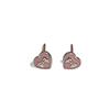 Pendientes Pequeños de Lazo de Amor con Goteo de Aceite Rosa Diseño de Nicho Femenino Sentido de Alta Gama Personalizados Simples Pendientes de Lujo Ligero