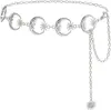 Cinto Decorativo Casual Europeu e Americano Transfronteiriço para Mulheres Moda Feminina Corrente de Cintura Oval com Corrente Inlaid para Saia Em Estoque
