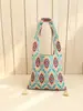 Bolso de Hombro Tejido Estilo Étnico para Mujer de Gran Capacidad con Borlas Bolso de Mano de Moda con Patrón Geométrico Bolso Tote Casual
