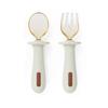 Set de Cuchara y Tenedor de Silicona PPSU Coloreable para Niños Cuchara y Tenedor de Acero Inoxidable Vajilla de Entrenamiento para Bebés Suplemento Alimenticio Cuchara y Tenedor