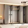 Arara de Roupas, Arara de Chão para Quarto, Arara Integrada para Closet Aberto, Unidade de Prateleira de Metal, Pode Ser Combinada com um Guarda-Roupa