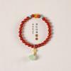 Ágata Roja del Sur Elegante Elegante Pulsera Buena Suerte Jade Loto Dosel Cera de Miel Cuenta de Transferencia Pulsera de Estilo Mori para Mujer