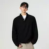 Camiseta a rayas de manga larga con cuello Henry retro americano de la NASA para hombre, primavera, holgada, casual, versátil, top texturizado