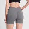 Shorts de yoga color durazno de cintura alta para glúteos, shorts de fitness, levantamiento de glúteos, anti-exposición, shorts deportivos de cintura alta para mujer, adecuados para usar al aire libre