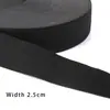 Elástico preto e branco com acabamento contrastante, cós elástico para calças, roupas e roupas de boneca, acessório DIY, poliéster elástico