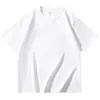 Camiseta lisa de algodão puro 260g, gola pequena, cor sólida, estampada com marca da moda, manga curta, verão, unissex, nova, gola redonda