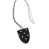 Collar con clip para gafas de cuero de lunares de lujo ligero estilo francés, cadena para suéter única y exquisita, accesorio simple y elegante para mujer