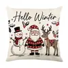 2026 Nueva Funda de Cojín Navideño Impresión Digital Personalizada Almohada Tema Navideño Transfronterizo Cojín de Sofá Venta al por Mayor