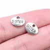 12x9mm 0.8g Plata Antigua Accesorios para Joyería DIY Colgante Letra Inglesa Marca Hermana