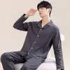 Pijama de Algodón Puro para Hombre Verano Manga Larga Pantalón Largo 5 Años Nuevo Primavera Otoño Conjunto de Ropa para el Hogar 100% Algodón Talla Grande Se Puede Usar Afuera