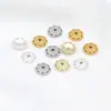 Tampas de Pérola de Ouro Real Banhadas a Ouro 18K Acessórios para Joias DIY Contas Espaçadoras para Pulseira Tampas de Flor Conservação de Cor C16