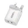 Cargador PD de calibre australiano de 45 W, adaptador PD dual de 45 W para teléfono móvil IP16X, cargador de nitruro de galio de 45 W